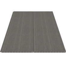 Deux lames de terrasse grises en bois composite