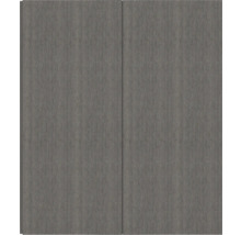 Deux portes de placard grises avec grain de bois