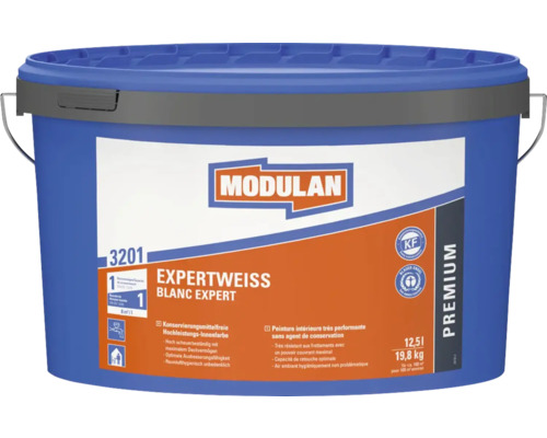 Seau de peinture d'intérieur Modulan Expertweiss, 12,5 litres