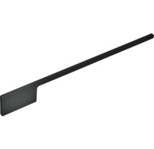 Poignée de meuble en métal noir de forme profilée moderne pour armoires et tiroirs.