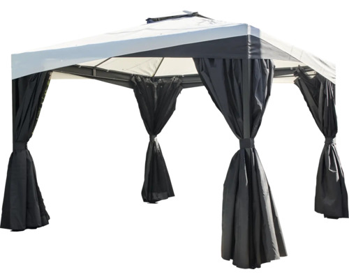 Pavillon avec rideaux pour le jardin