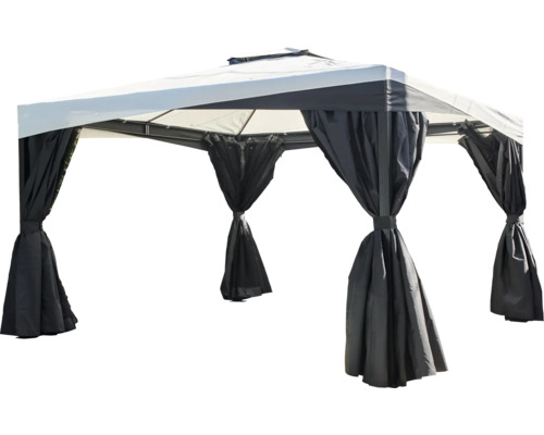 Pavillon avec rideaux pour l'extérieur