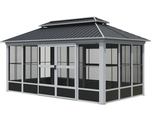 Gartenzelt mit Dach und umlaufenden Sichtschutz