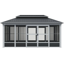 Gartenpavillon mit Moskitonetz und Schiebetüren