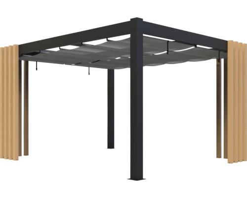 Pergola mit Lamellen und Sonnenschutz