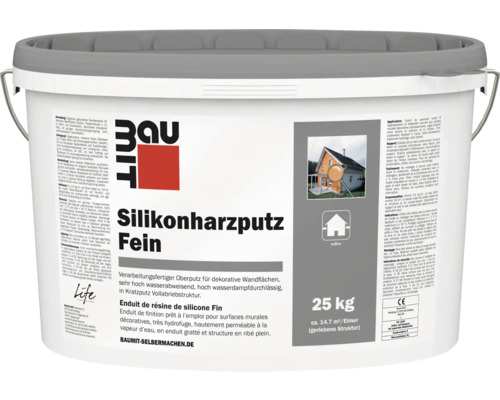 Seau d'enduit de résine silicone Fin, enduit de finition prêt à l'emploi pour surfaces murales décoratives