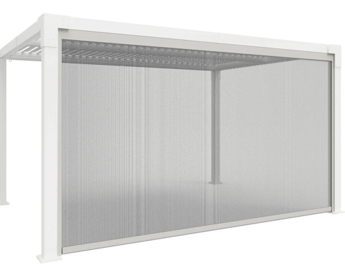 Pergola blanche avec écran de confidentialité
