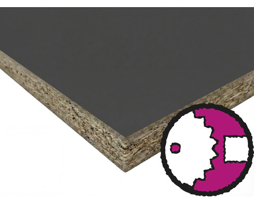 Panneau de particules avec revêtement