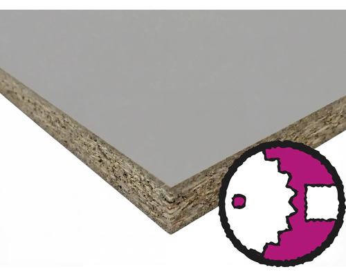 Panneau de particules avec revêtement