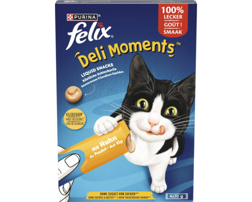Felix Deli Moments Katzen-Snacks mit Huhn, 4 mal 10 Gramm