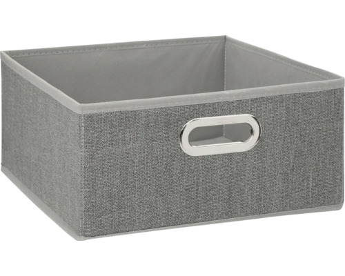 Graue Stoffbox mit Griffmulde zur Aufbewahrung