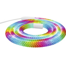Flexible lumineux à LED multicolore aux couleurs de l arc-en-ciel, enroulé.