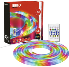 Flexible LED Brilo, 5 mètres, RGBIC, avec télécommande, connexion USB et capteur de musique.