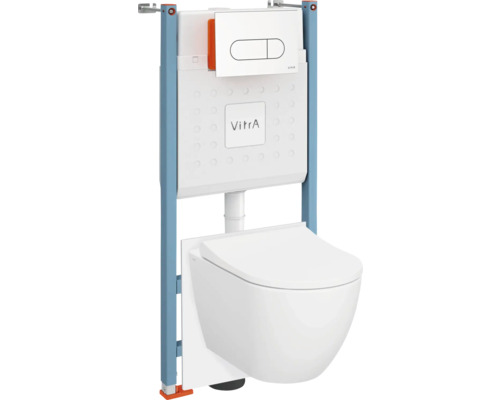 Vitra Vorwandelement mit hängendem WC und Betätigungsplatte