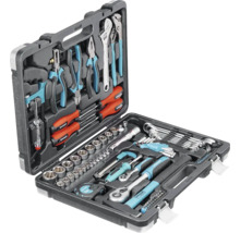 Boîte à outils ouverte avec clés, pinces, tournevis et autres outils