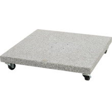 Quadratischer Sonnenschirmständer aus Granit mit Rollen