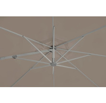 Vue intérieure d'un parasol avec armature