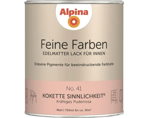 Boîte de laque Alpina Feine Farben pour intérieur, couleur Kokette Sinnlichkeit, 750 ml