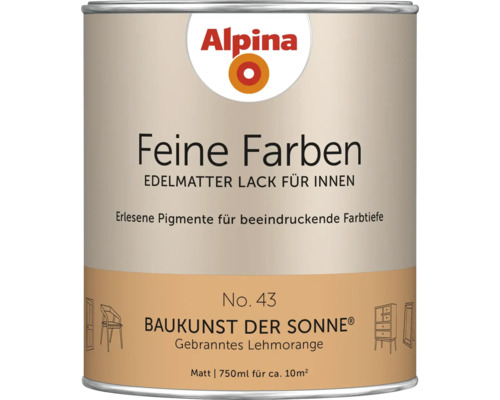 Alpina Feine Farben Lack für Innenräume, Farbton Architektur der Sonne, 750 ml