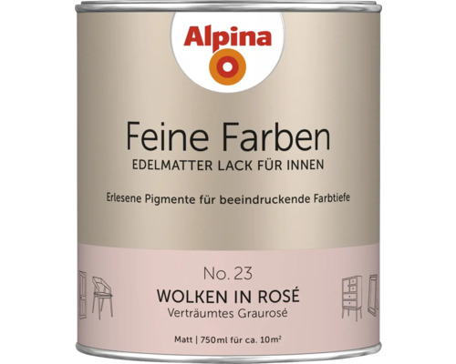 Alpina Feine Farben peinture laque pour intérieur, teinte Nuages en rosé, boîte de 750 ml