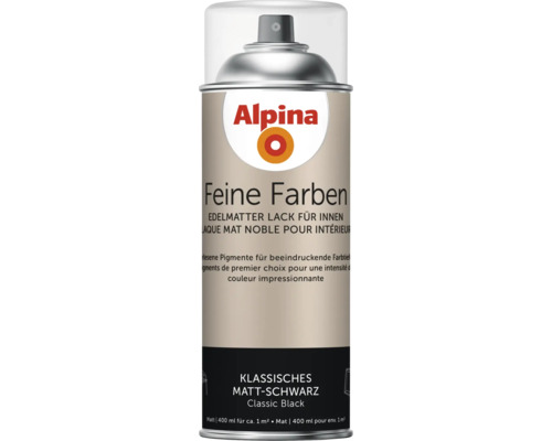 Alpina Feine Farben Lackspray Klassisches Matt-Schwarz, 400 ml