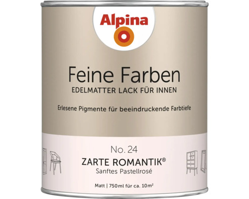 Boîte de laque Alpina Feine Farben pour l'intérieur, couleur Zarte Romantik