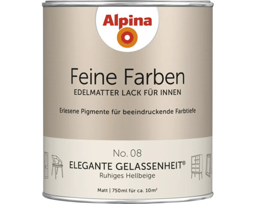 Alpina Feine Farben pot de laque, extra mat pour l'intérieur, nuance Élégante sérénité
