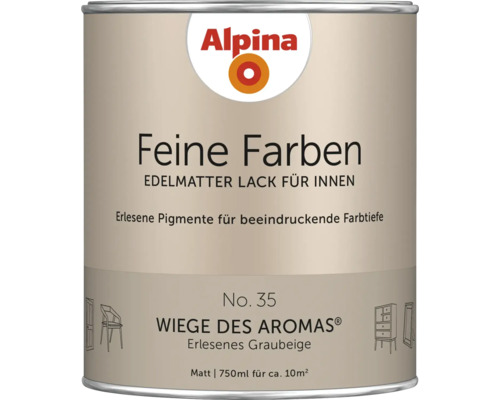 Boîte de laque Alpina Feine Farben, laque mate noble pour l'intérieur, 750 ml