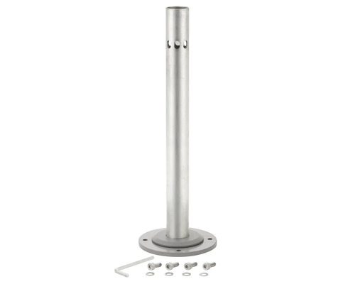 Poteau métallique avec socle de montage, vis et clé Allen