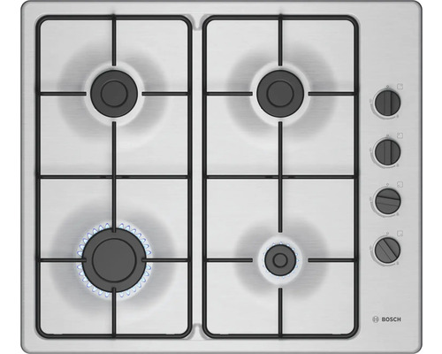 Gaskochfeld mit vier Kochstellen und Bedienknöpfen von Bosch