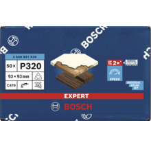Jeu de feuilles abrasives Bosch Expert, grain P320, 93x93mm, 50 pièces