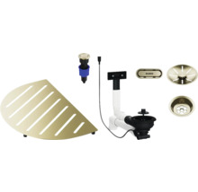 Garniture de vidange et étagère d'angle pour le lavabo