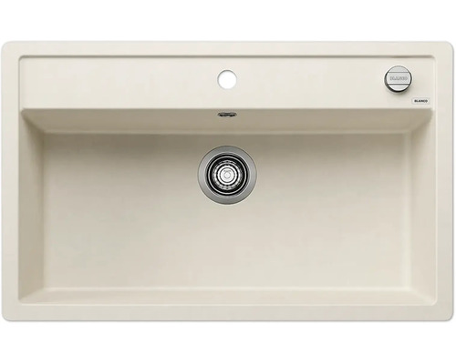 Spüle Blanco DALAGO 8-F 80,5 x 50 cm softweiss 527066 Spülbecken aus Silgranit mit Ablaufsieb und Überlauf