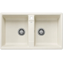 Doppelspüle aus Silgranit mit zwei Becken und Ablaufsystem