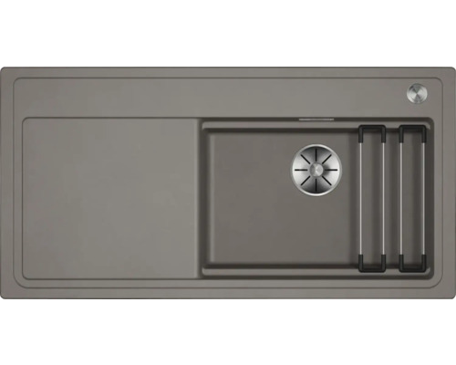 Spüle mit Abtropffläche, Spülbecken und Geschirrkorb