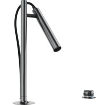 Spültischarmatur mit schwenkbarem Auslauf und Bedienknopf