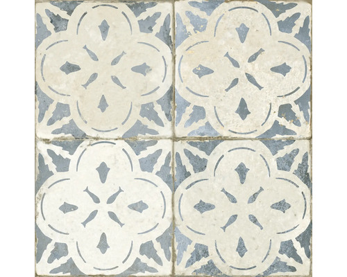 Vier dekorative Fliesen mit floralem Muster