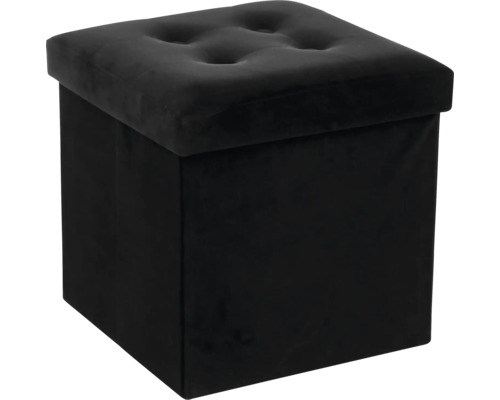 Tabouret carré avec espace de rangement et bouton