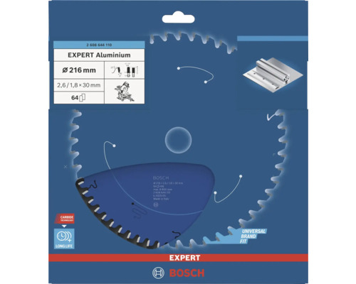 Lame de scie Bosch Expert Aluminium, diamètre 216 mm