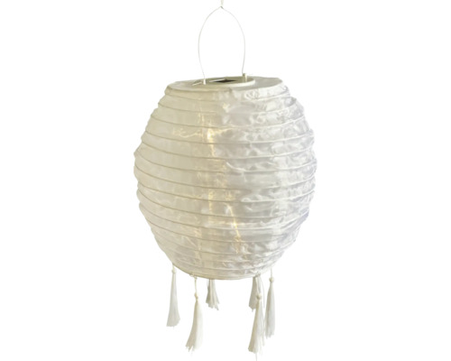 Lanterne en papier blanche avec pompons