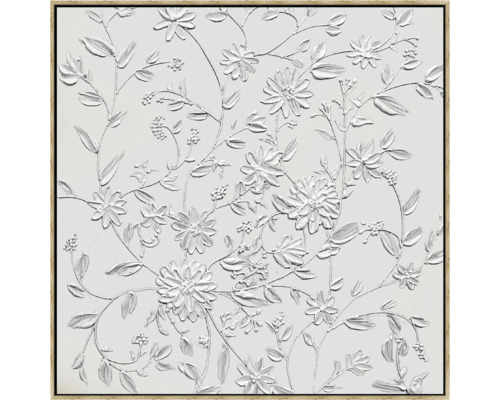 Gemälde mit floralem Muster und Rahmen