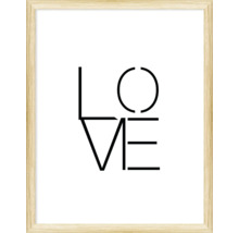 Dekoratives Bild mit dem Schriftzug Liebe im Holzrahmen