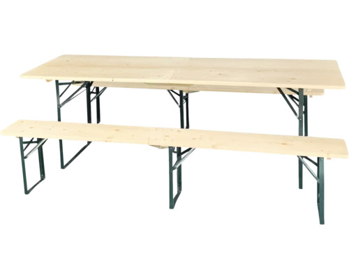 Garniture de tente à bière avec table et banc en bois avec structure métallique