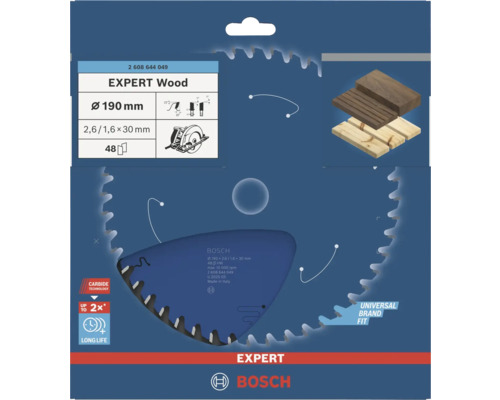Lame de scie à bois Bosch Expert de 190 millimètres de diamètre