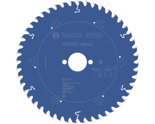 Lame de scie circulaire Bosch Expert Wood pour le bois, diamètre 200 millimètres, 48 dents, alésage 30 millimètres.