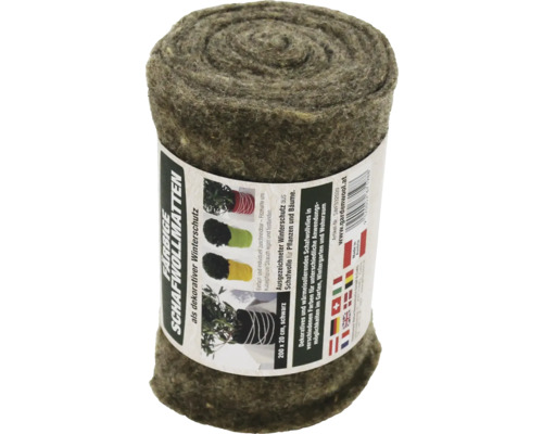 Rolle schwarze Schafwollmatte zum Winterschutz von Pflanzen, 200 mal 20 Zentimeter.