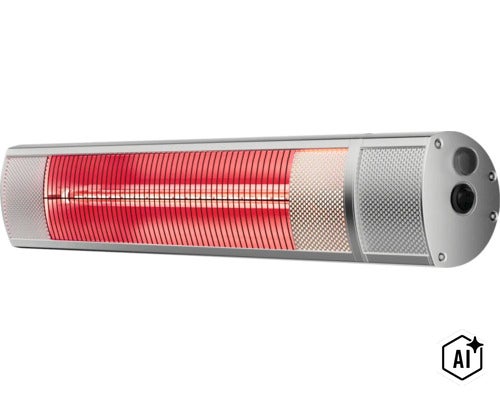 Radiateur infrarouge électrique pour extérieur en métal (Image AI modified or generated)