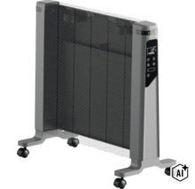 Mobiler Konvektor mit Display und Rollen zur flexiblen Raumbeheizung (Image AI modified or generated)