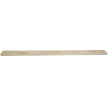 Treppenwange aus Holz mit vorgebohrten Löchern für Treppenstufen.