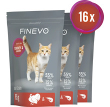 Finevo Katzenfutter mit Truthahn und Shrimps, 16er Pack